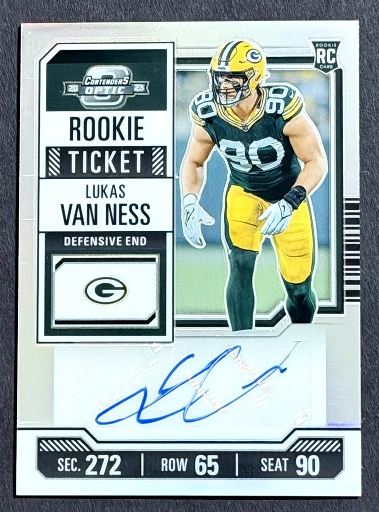 Lukas Van Ness Panini Contenders Optic #182 Autograph Silver