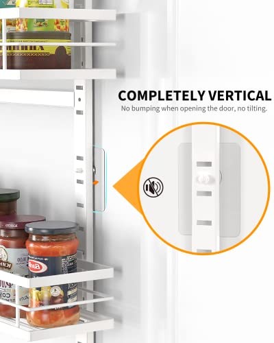 6 Tier Door Food Storage Cabinet Organizer White Hanging Kitchen Basket - Picture 4 of 7