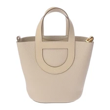 HERMES in the loop 18 Taurillon Clemence/Vaux Swift Craie Women Handbag