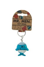 Cute Mr Bump Men 3D Blue Keychain for Kids- Metal Chain 5x4cm Keyring-Gift