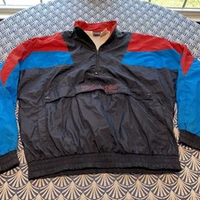 Vintage Spalding Windbreaker ⛹️ Pullover Jacket Men’s M Red Blue Black 90s