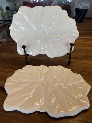 Corelle Coordinates Callaway Abstract White Ceramic Trivets Set Of Two 7  X 10 