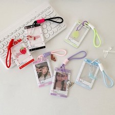 Photocard Holder Keychain ID Badge Holder with Keychain Student Bus Card Pendant