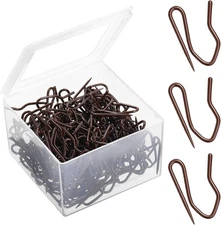 Hestya 120 Pack Drapery Hooks Pins for Curtains, Metal Pinch Pleat Brown 