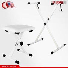 5 Core Keyboard Stand Piano Bench Set Adjustable Key Board Stands w Music Chair