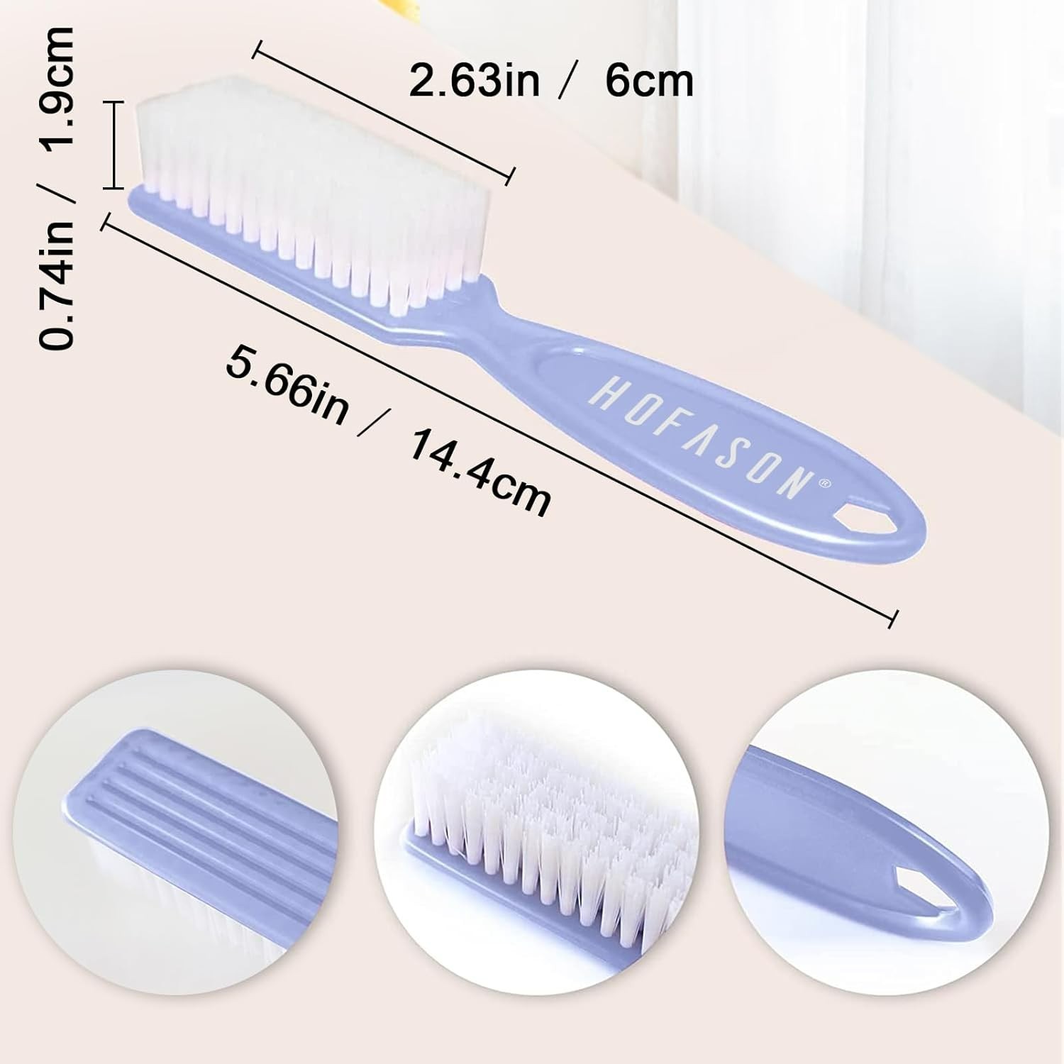6 Pack Nail Brush for Cleaning Fingernails, Nail Brush Handle Grip Brush