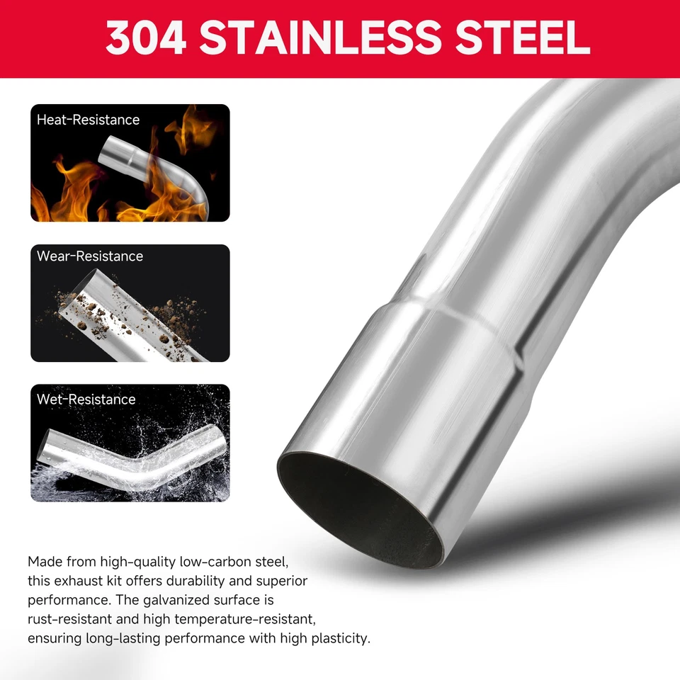 Комплект выхлопных труб с оправкой сделай сам прямой изгиб 2,5 дюйма для Toyota Land Cruiser - Изображение 2 из 4