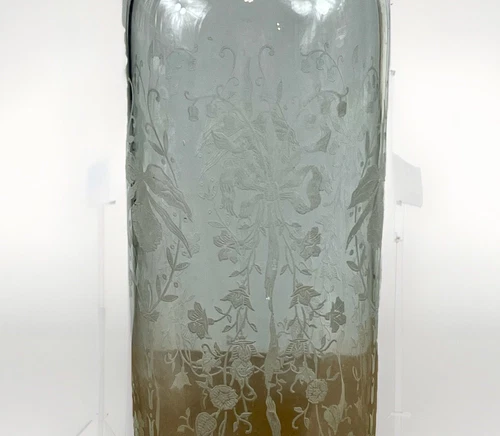 Heisey ORCHID 2 Piece Glass Cocktail Shaker w STERLING SILVER Base - READ* - Picture 10 of 11