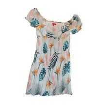Guess Kylie Smock Dress Birds of Paradise Floral NWT Women's Large