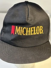 VINTAGE MICHELOB HAT CAP ADJUSTABLE SNAPBACK BLACK