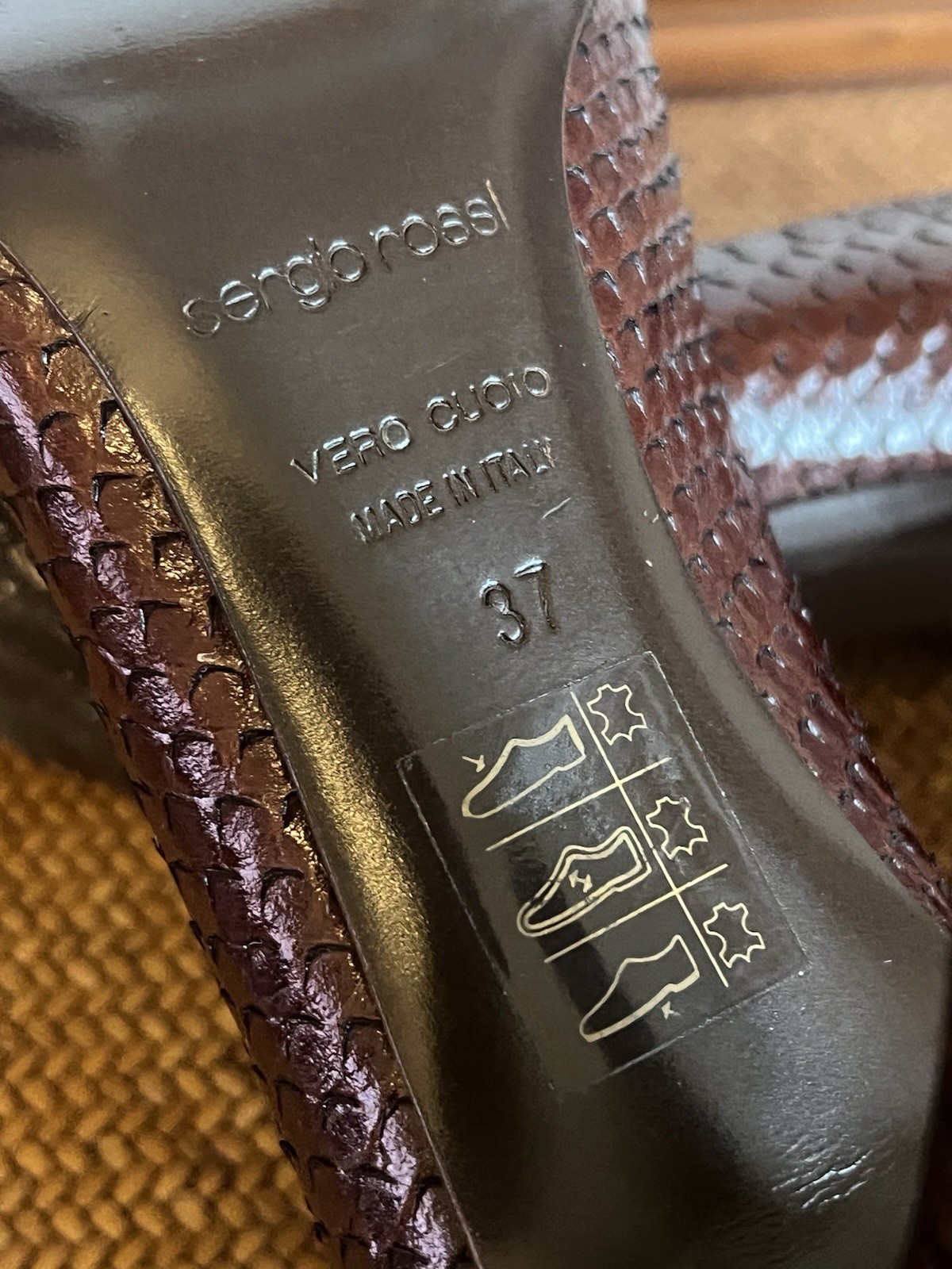 Sergio Rossi Python Heels Brown Snakeskin Leather… - image 9