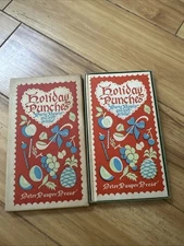 Vtg 1953 Holiday Punches Peter Pauper Press HC Book With Box