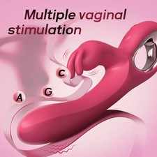 Rabbit Vibrator, USB Rechargeable, 10 Speed Dual Vibration,Clit G-Spot Lubricant