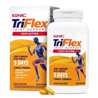 GNC TriFlex Fast Acting 2.0 Joint Comfort 240 Caplets Glucosamine