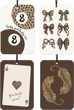 Cheetah Print Car Accessories Interior Retro Bows Leopard Car Air Freshener 4pc