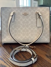 NWOT COACH 1665 Mollie Tote Signature Canvas Light Khaki Chalk Gold Hardware