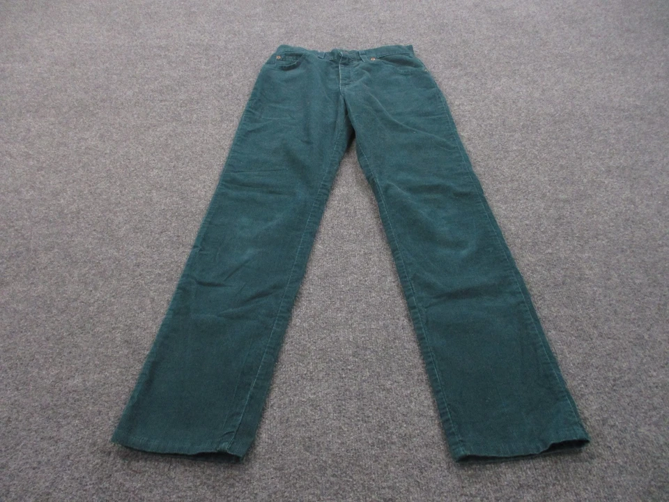 Vintage Levis Pants Women M 6 Jr Green Corduroy Classic Straight 910 White Tab - Image 2 of 4