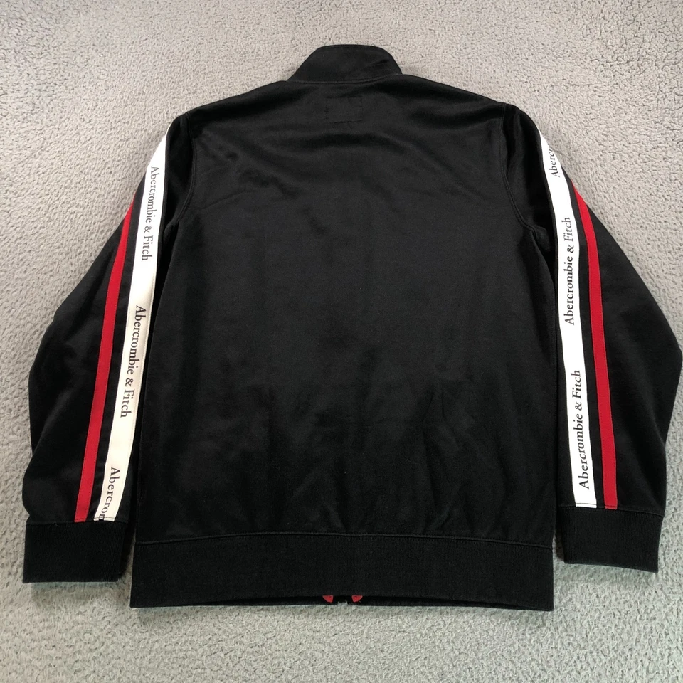 Abercrombie & Fitch Tracksuit Mens Small Black Stripe Jacket Pants 2 Set Retro - Image 4 of 4