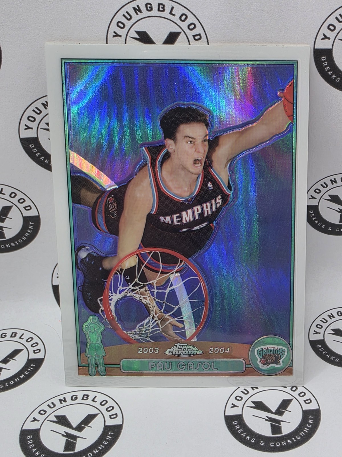 2003-04 Topps Chrome #19 Pau Gasol Refractor Memphis Grizzlies Spain