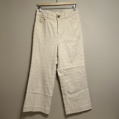 Pilcro Anthropologie the Skipper wide leg pants Size 29 Ivory