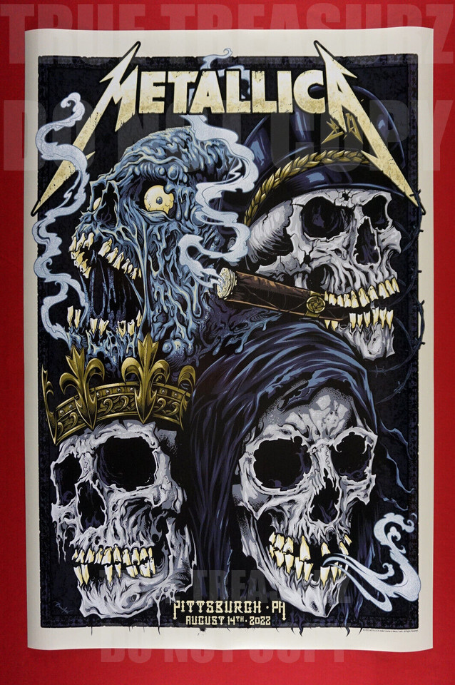 Metallica 2022 Pittsburgh PA Concert Promotional Poster 24X36 NEW