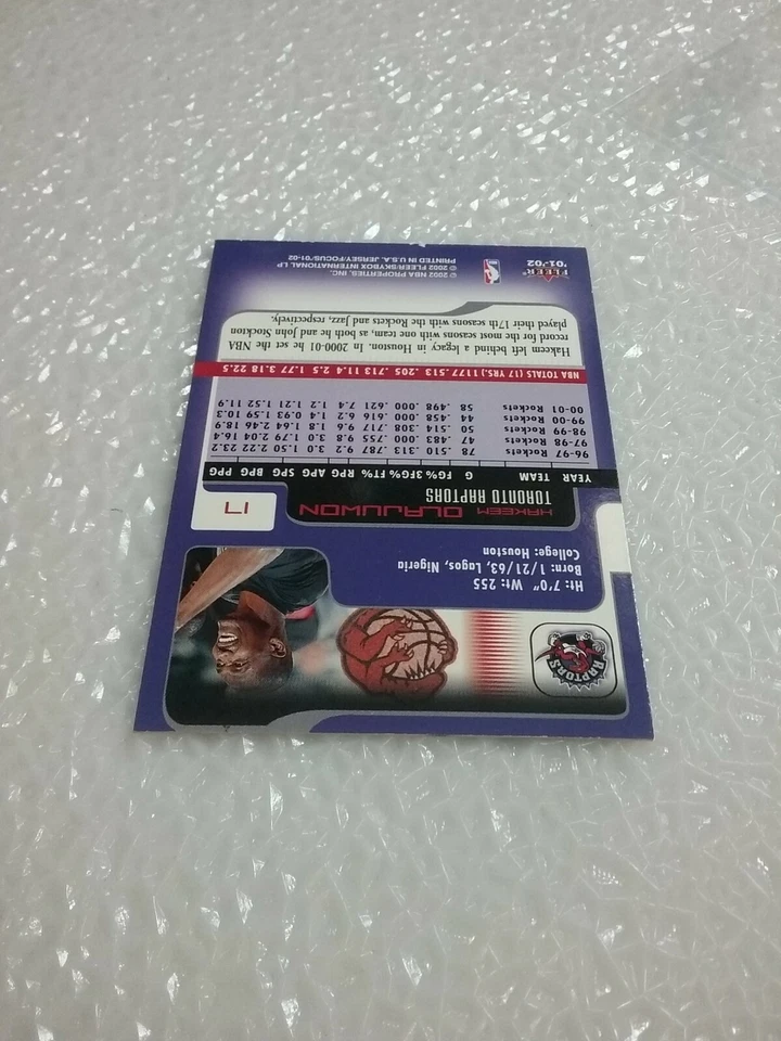 Hakeem Olajuwon Raptors 2002 Fleer Jersey Edition Focus #17 - Image 4 of 4