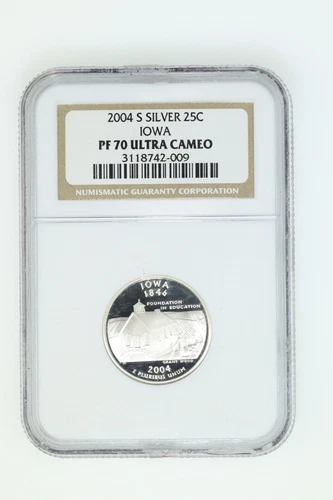 2004-S 25c Iowa Silver Washington Quarter - NGC PF 70 Ultra Cameo