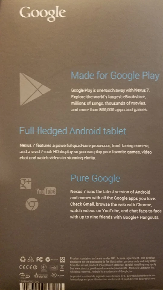 Google Nexus 7 (2nd Gen) 16GB Wi-Fi 7" Android Tablet 2GB 1.5 GHz 5MP. Brand new - Image 3 of 4