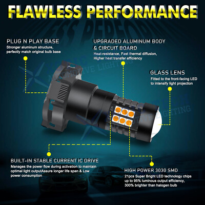 PY24W 24W Amber Bulb Turn Signal Daytime Light bulb for AUDI BMW