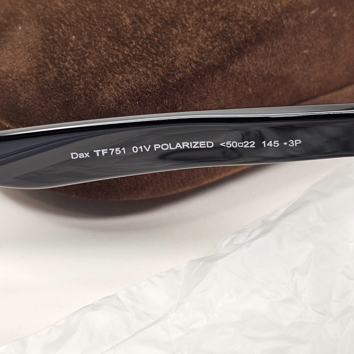 Tom Ford Sunglasses Dax Polarized Black Glossy Square Blue FT0751