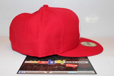 New Era Supreme New York Heart Red White Size 8 Fitted Cap New Era Supreme New York Heart Red White Size 8 Fitted Cap