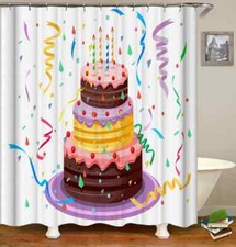 Layers Of Cream Cake 3D Shower Curtain Polyester Bathroom Decor Waterproof