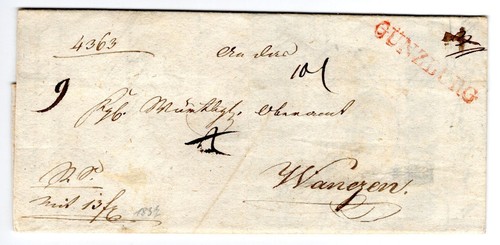 Vorphila 1837 GÜNBURG RED From Court (CA0432)