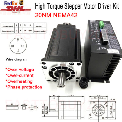 2854oz-in High Torque 20Nm Stepper Motor Nema42 Driver Motor Controller Milling