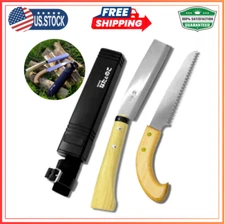 Japanese NATA Tool Knife 6.5 and Pruning Saw Set, Made in Japan, Bushcraft H...