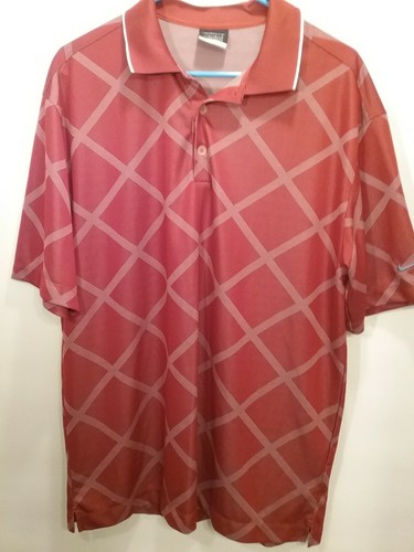 Nike Golf Men Polo Dri-Fit XL Dark Red 