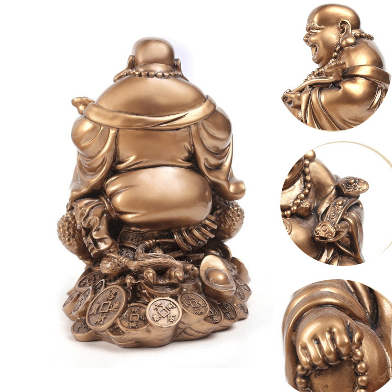 Toad Mido Laughing Buddha Statue Sculpture Luck Wealth Figurines