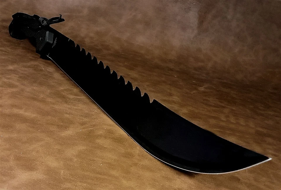 Huge Swamp Master Sharp Saw Back Machete Knife Full Tang Military Blade w/Sheath - Image 4 of 4