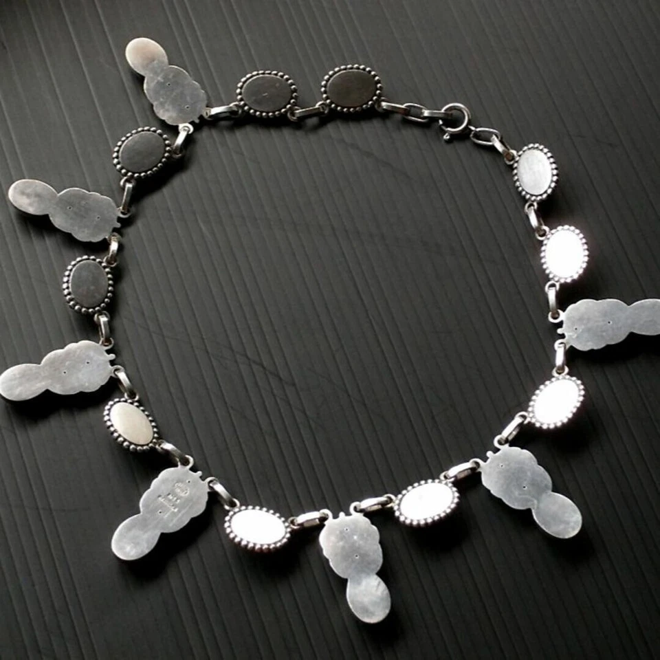 Collana Georg Jensen in argento sterling 925S agata verde personalizzata vintage - Immagine 3 di 4