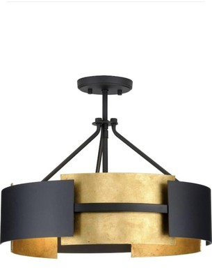 Progress Lighting P350203-031 Lowery Semi-Flush Mount Textured Black