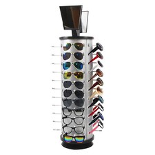 44Pairs Round Sunglass Holder 360  Rotating Glasses Show Rack Display Organizer