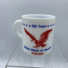 Vintage Bicentennial Coffee Mug McCune Lumber Shippensburg PA 1976 Milk Glass