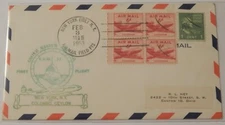New York AMF to Colombo Ceylon February 3 1953 first flight airmail
