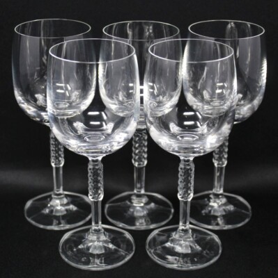 SET OF 5 CARINE BY RONA SLOVAKIA GLASS WORKS 6 3/8'' WINE CLARETS 6oz