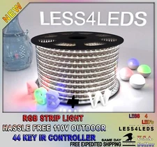 110V - 120V LED Strip Light RGB+W Outdoor Holiday flex w/ Professional Contr.
