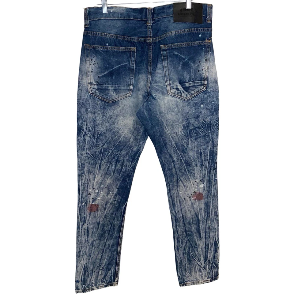 Jeans Go Rogue De Colección Para Hombre Talla 34X33 Denim Moto Grunge Años 90 Y2K Patinador Pintura Foto 2 de 4
