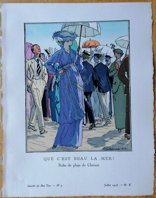Que c est beau la mer by Brissaud - Art Deco Gazette de Bon Ton Pochoir - 1920