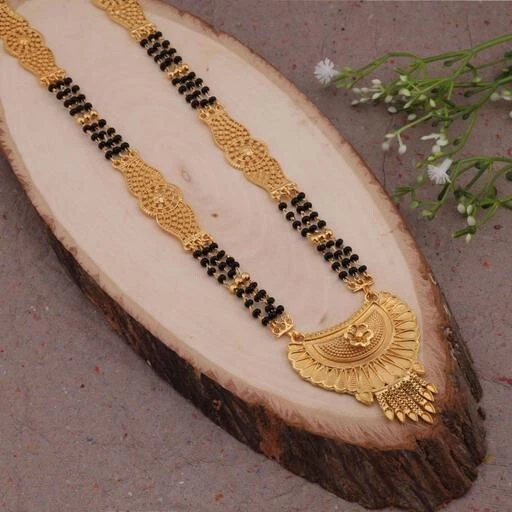 Indian Trendy Long Chain Mangalsutra Gold Plated Wedding Bridal