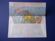 India Postal stationery with map inside. Postally used.