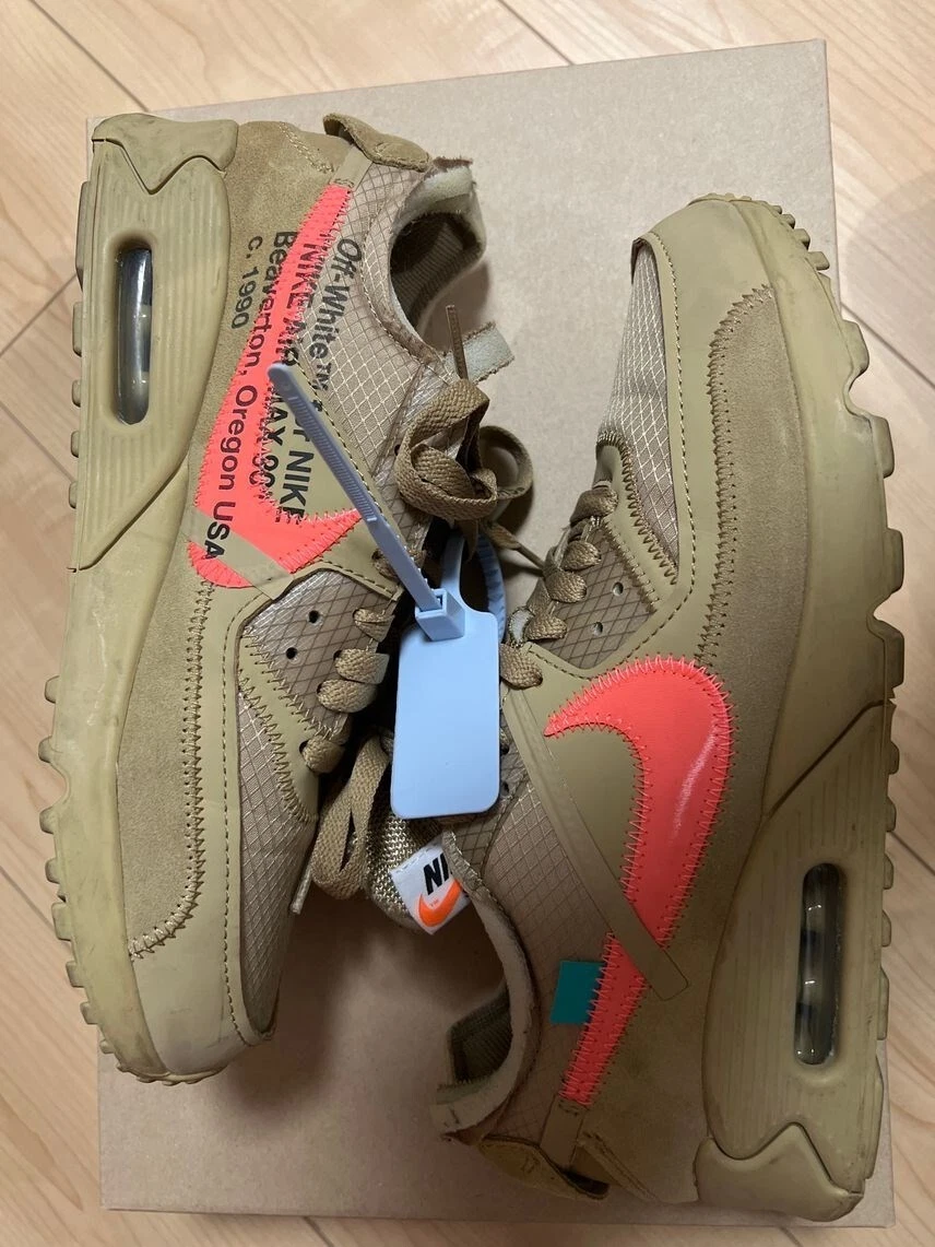 Sz 8.5 AA7293 200 OFF WHITE x NIKE AIR MAX 90 DESERT ORE
